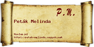 Peták Melinda névjegykártya